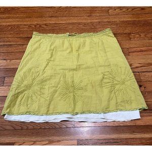Horny Toad Skirt Women's Size Large Organic Cotton Lime Green Short A-Line